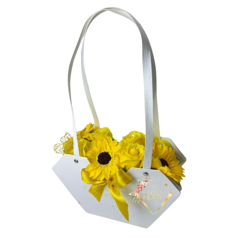 31 Cartera Hexagonal de Flores Eternas Amarillas - Imagen 1