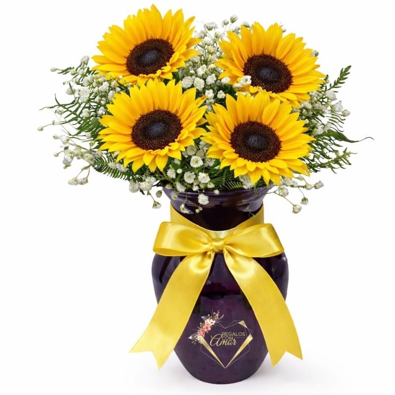 9 Florero de 4 Girasoles - Imagen 1